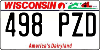 WI license plate 498PZD