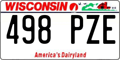 WI license plate 498PZE