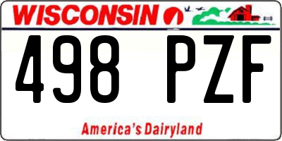 WI license plate 498PZF