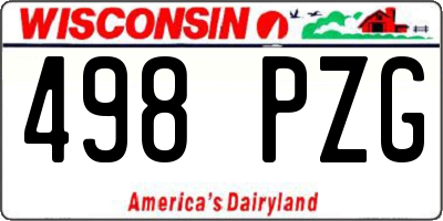 WI license plate 498PZG