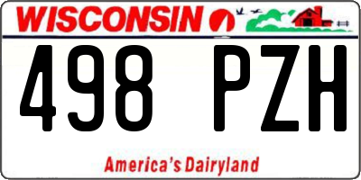 WI license plate 498PZH