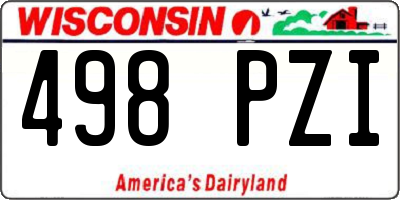 WI license plate 498PZI
