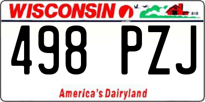 WI license plate 498PZJ