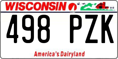 WI license plate 498PZK