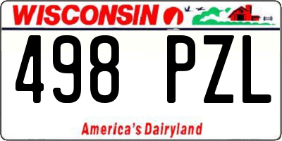 WI license plate 498PZL