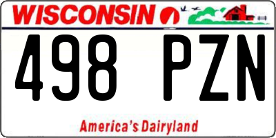 WI license plate 498PZN