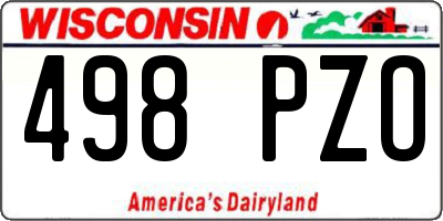 WI license plate 498PZO