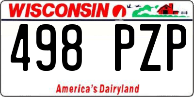 WI license plate 498PZP
