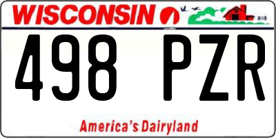 WI license plate 498PZR