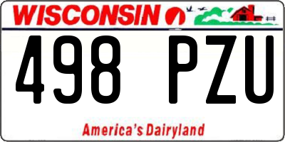 WI license plate 498PZU