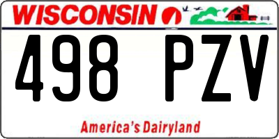 WI license plate 498PZV