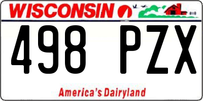 WI license plate 498PZX