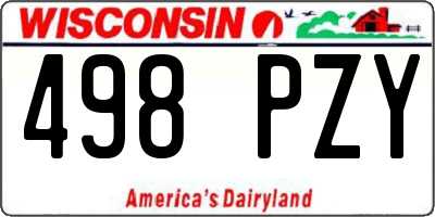 WI license plate 498PZY