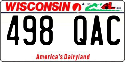 WI license plate 498QAC