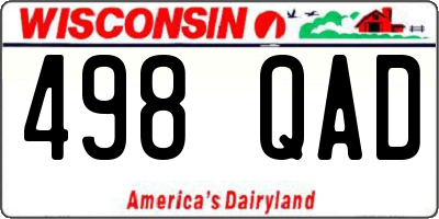 WI license plate 498QAD