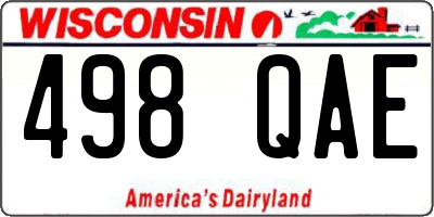 WI license plate 498QAE