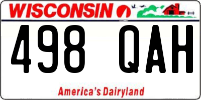 WI license plate 498QAH
