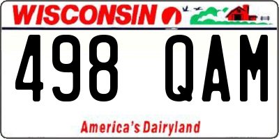 WI license plate 498QAM