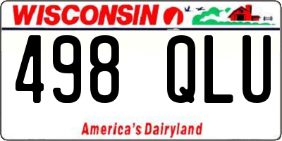 WI license plate 498QLU