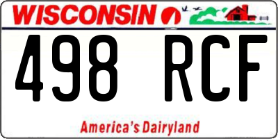 WI license plate 498RCF