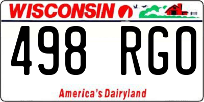 WI license plate 498RGO