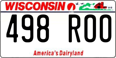 WI license plate 498ROO