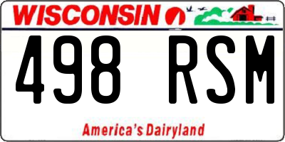 WI license plate 498RSM
