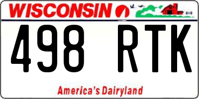 WI license plate 498RTK