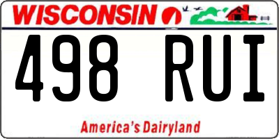 WI license plate 498RUI