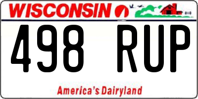 WI license plate 498RUP