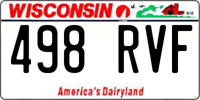 WI license plate 498RVF