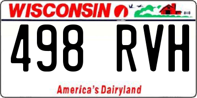 WI license plate 498RVH