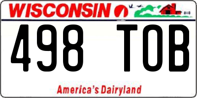 WI license plate 498TOB