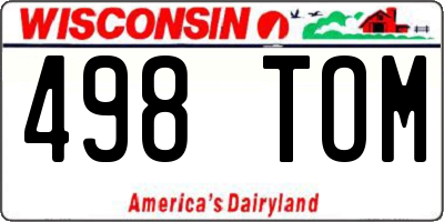 WI license plate 498TOM