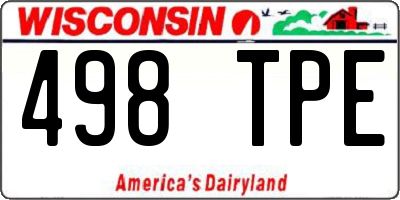 WI license plate 498TPE