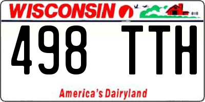 WI license plate 498TTH
