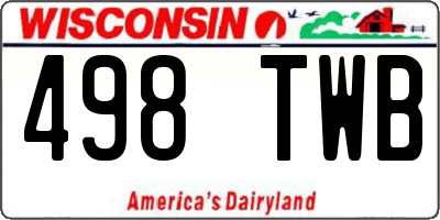 WI license plate 498TWB