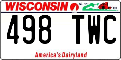 WI license plate 498TWC