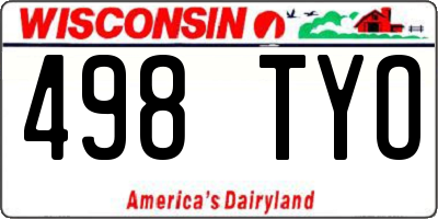WI license plate 498TYO