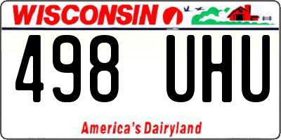 WI license plate 498UHU