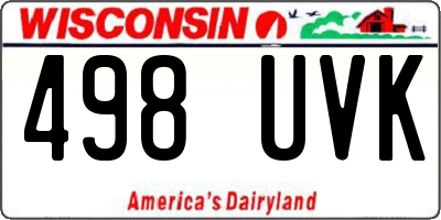WI license plate 498UVK