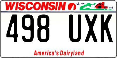 WI license plate 498UXK