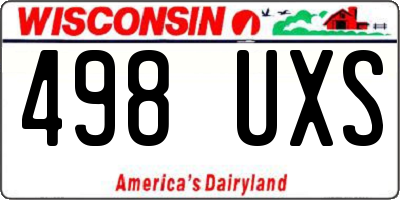 WI license plate 498UXS