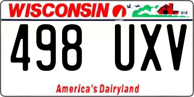 WI license plate 498UXV