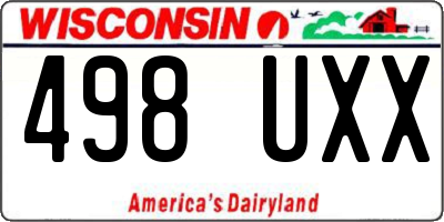 WI license plate 498UXX