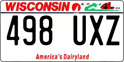 WI license plate 498UXZ