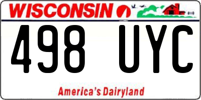 WI license plate 498UYC