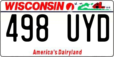 WI license plate 498UYD