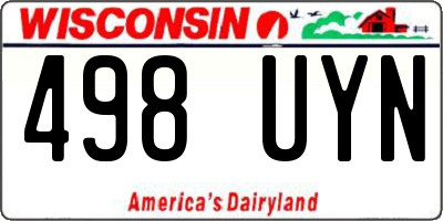 WI license plate 498UYN