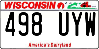 WI license plate 498UYW